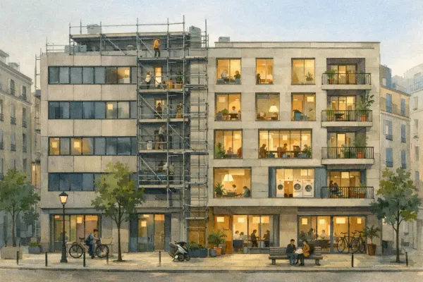 Immeuble transformé en logements sociaux