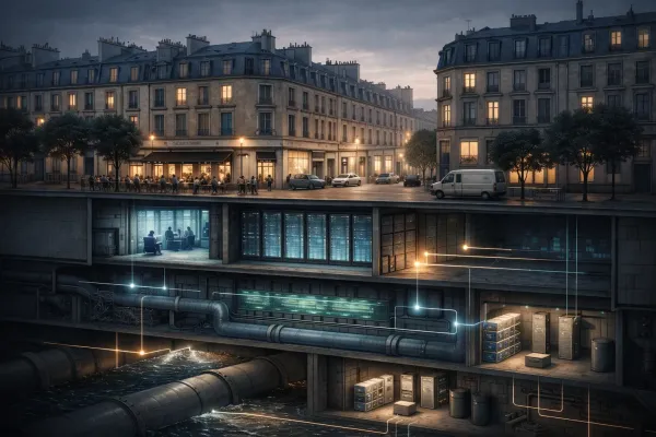 Illustration - Réseaux numériques sous la ville