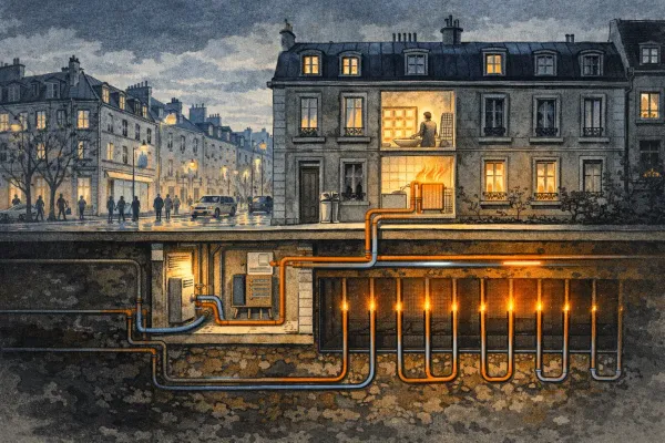 Immeuble avec géothermie en sous-sol