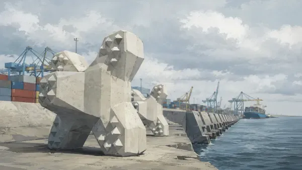 Accropodes sur le port du Havre