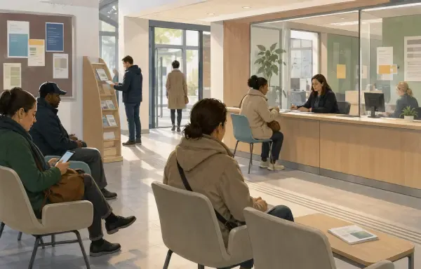 Façade de services sociaux à Montreuil