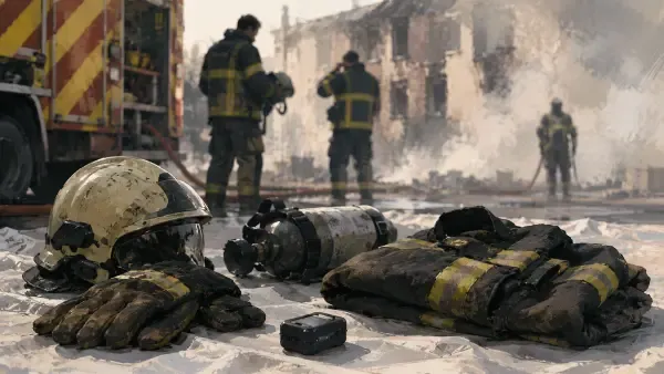 Pompiers face aux fumées toxiques