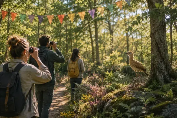 Illustration - Sortie oiseaux en forêt