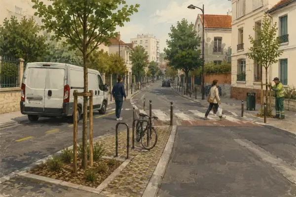Rue arborée du Val-de-Marne
