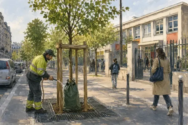 Jeune arbre de voirie