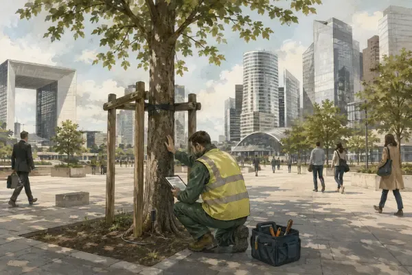 Illustration - Arbre sur dalle à La Défense
