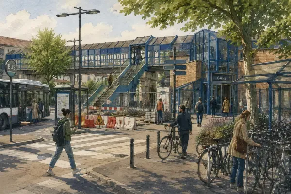 Illustration - Parvis de gare en travaux