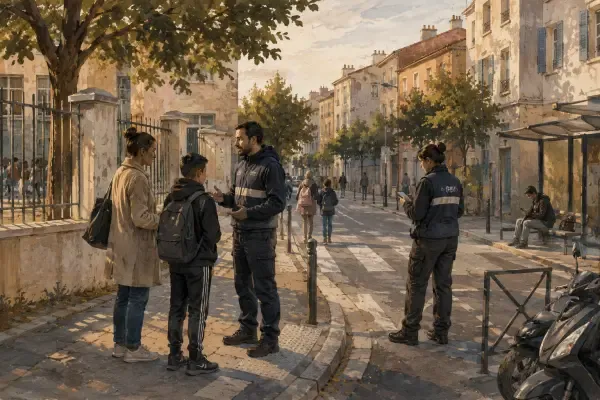 Médiateurs dans une rue marseillaise