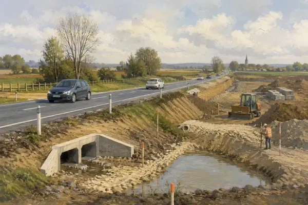 Illustration - chantier routier en Flandre intérieure