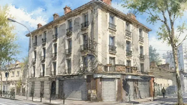 Illustration - Deux immeubles en rénovation