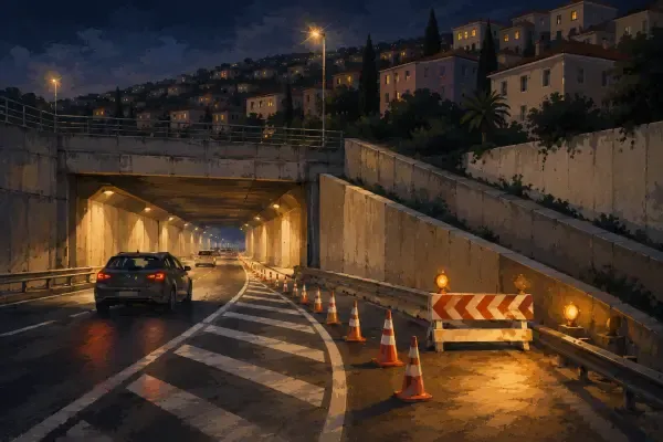 Tunnels nocturnes à Nice