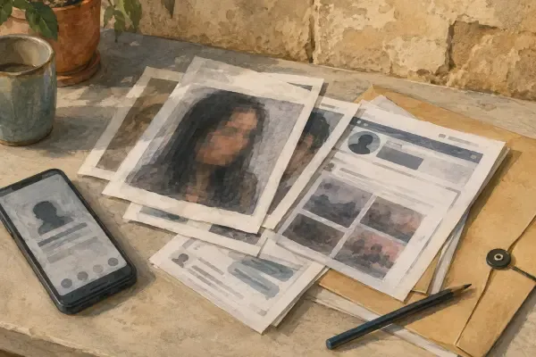 Illustration - Visage numérique et faux profil