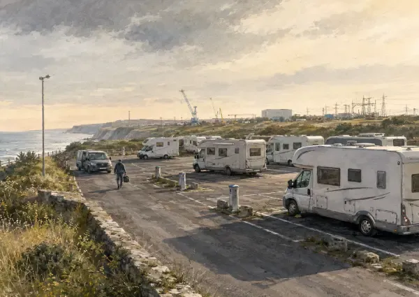 Aire de camping-cars près du chantier