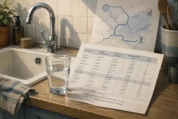 Robinet et tableau d’eau potable