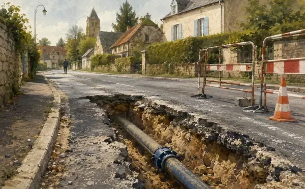 Illustration - Canalisation d’eau potable en travaux