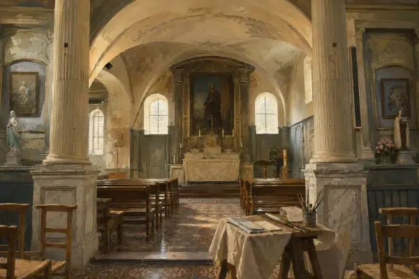 Illustration - retable dans une église