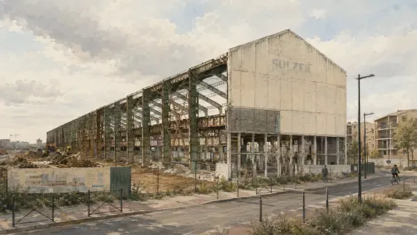 Halle industrielle en transformation