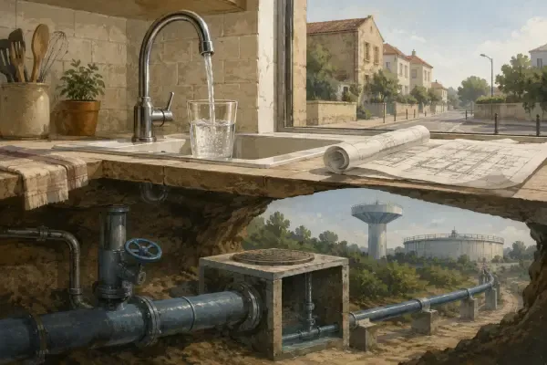 Robinet et réseau d’eau potable