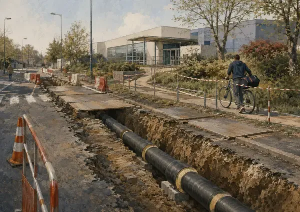 Chantier de géothermie près du Nautil