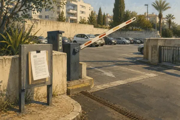 Parking communal avant les Jeux