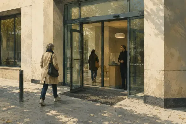 Entrée de mairie surveillée
