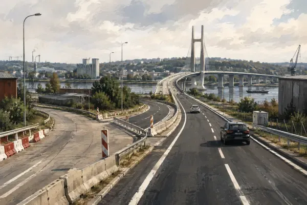 Accès routiers du pont Flaubert