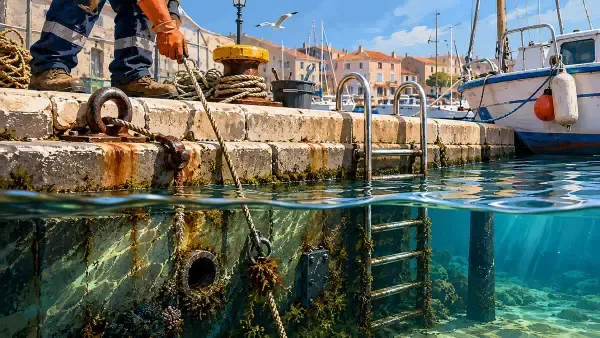 Quai portuaire sous surveillance