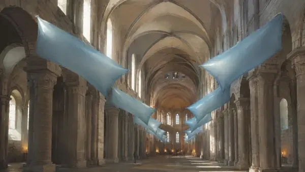 Sacs lumineux dans une abbaye