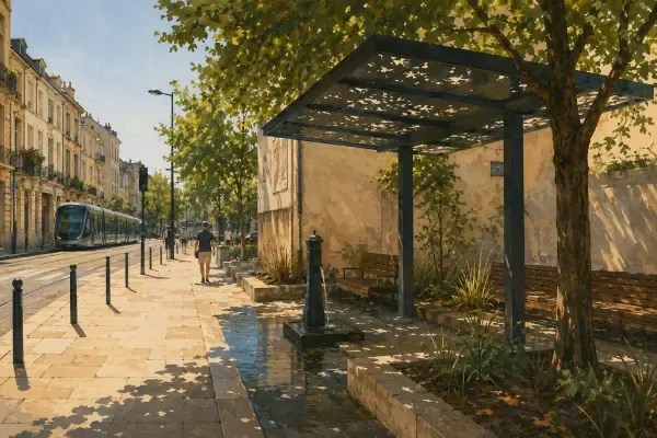 Illustration - Oasis fraîche en ville