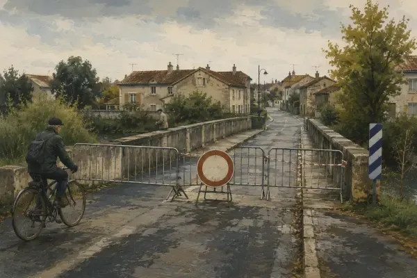 Illustration - pont fermé à Millonfosse