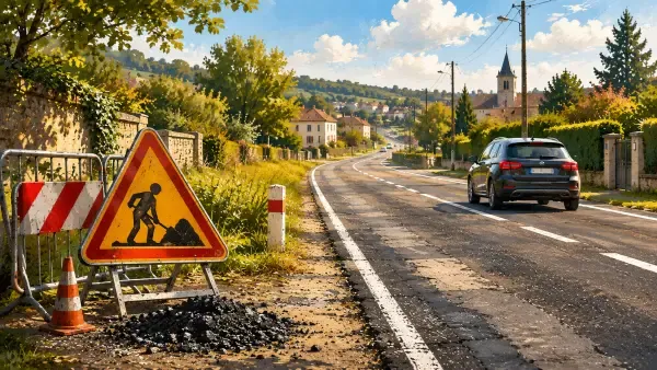Illustration - Route départementale en travaux