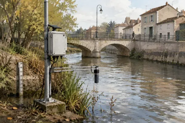 Capteur au bord d’une rivière