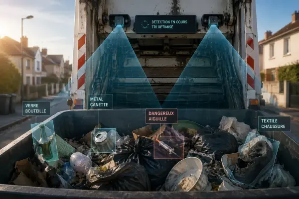 Camion-benne et capteur de tri