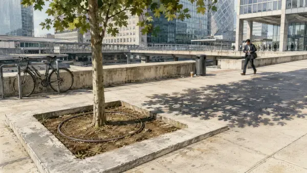Illustration - Arbre sur dalle à La Défense