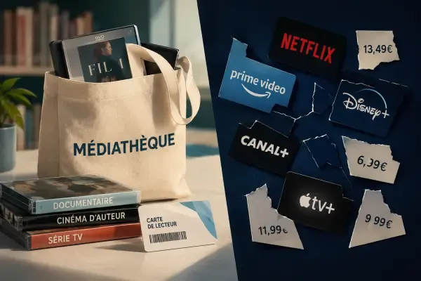 Rayon audiovisuel en médiathèque