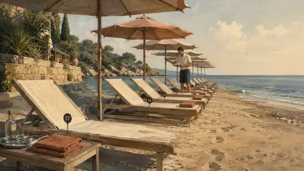 Illustration - transats réservés sur plage
