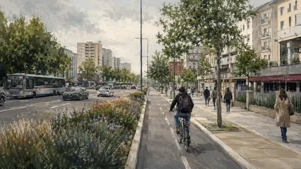 Illustration - Piste cyclable sur ancienne nationale