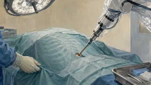 Robot chirurgical au bloc opératoire