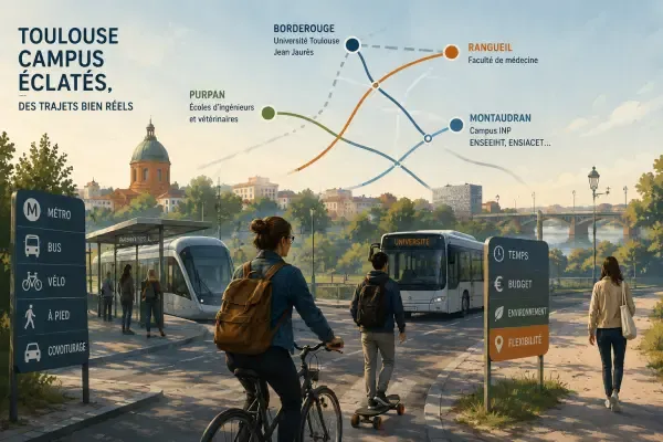 Trajet vers un campus toulousain