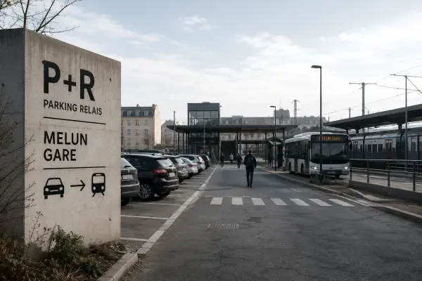 Parking relais près d’une gare