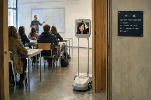 Illustration - Robot de téléprésence sur campus