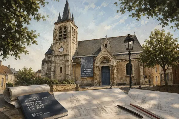 Illustration - Église ancienne en rénovation