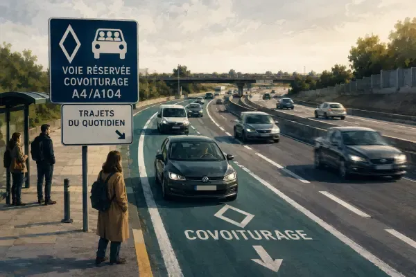 Voitures sur autoroute francilienne