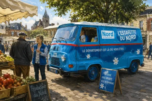 Estafette sur un marché du Nord