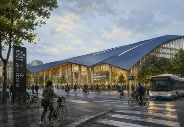 Illustration - Halle et vélos à Marengo