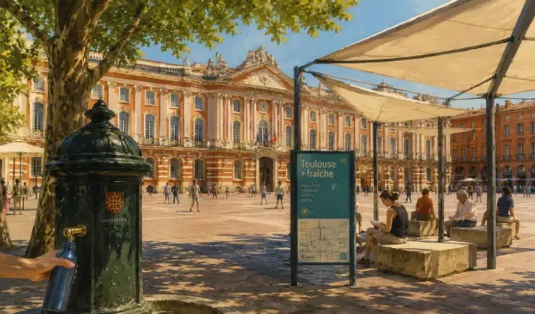 Fontaine et ombre à Toulouse
