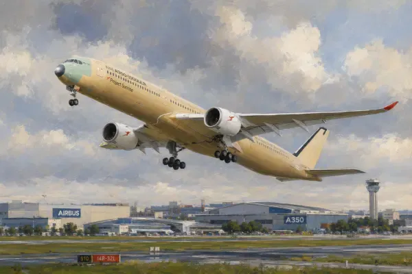 A350 en essai à Toulouse