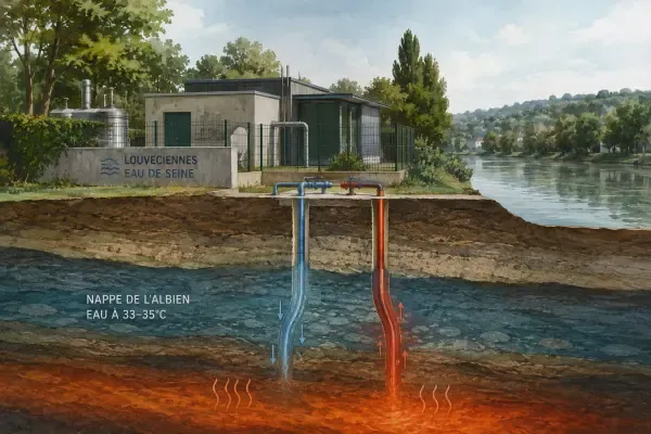 Illustration - Forage profond sous une usine d’eau