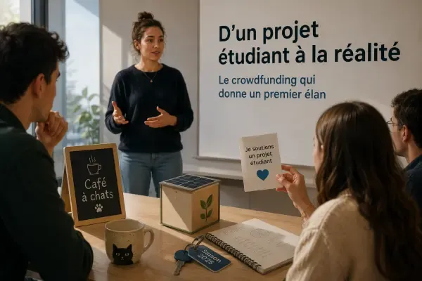 Étudiants présentant leurs projets