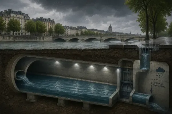 Tunnel d’assainissement sous la ville